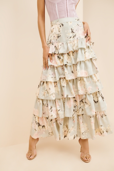 Tiered Floral Maxi Skirt | Nuuly