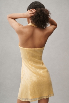 Sequin Halter Mini Dress