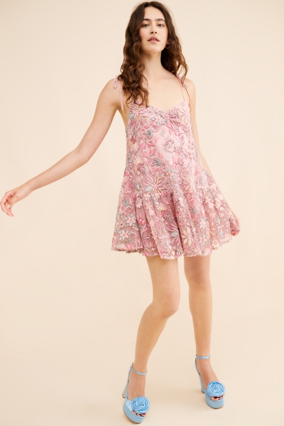 green emerald velvet dress Xanthus Mini Dress White main image 1