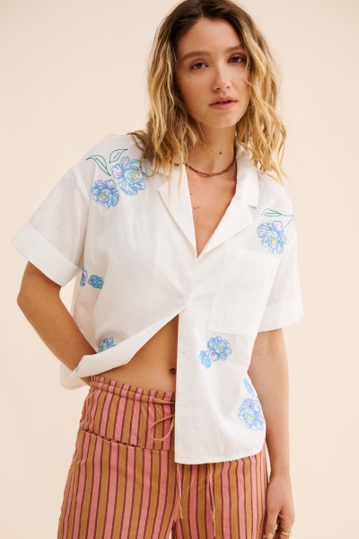Floral Embroidered Surf Shirt | Nuuly