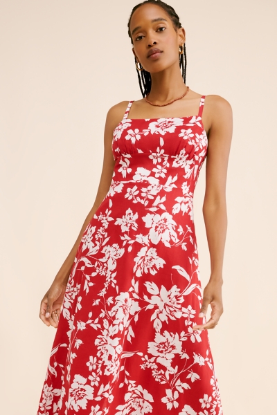 sleeveless tank midi dress Ribbed Racerback Tank Midi Dress Beige