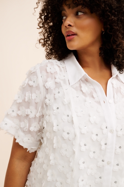 porridge 3d floral shirt dress 3-D Floral Shirtdress