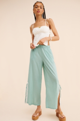 Eyelet Trim Wide Leg Pants | Nuuly
