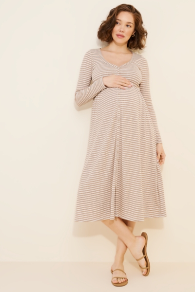 softest rib nursing dress Audrey Softest Rib Nursing & Pregnancy Tank Dress (Dark Gray) L / Dark Gray