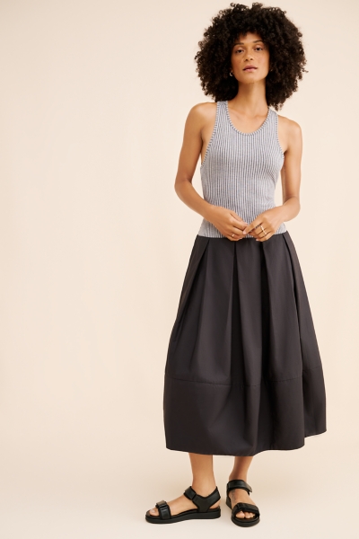 knee length dresses for ladies Naura Shirred Tiered Midi Dress main image 1