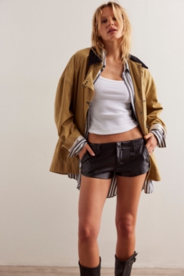 Alessia Vegan Leather Micro Trouser Shorts | Nuuly