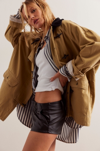 Alessia Vegan Leather Micro Trouser Shorts | Nuuly