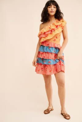 One Shoulder Cherry Mini Dress | Nuuly