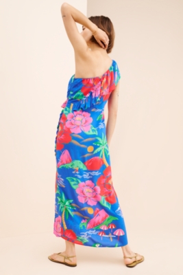 One Shoulder Ruched Midi Dress | Nuuly