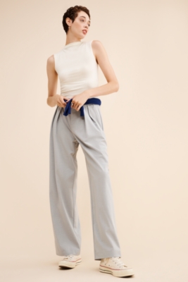 Pleated wide leg pants hot sale