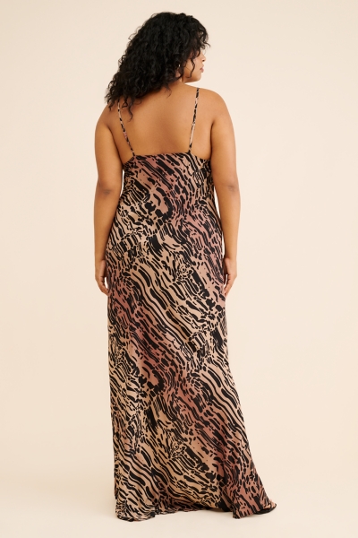 gold bias cut cowl front maxi dress Portrait Collection Coronation Ice Princess Gown 10 main image 0