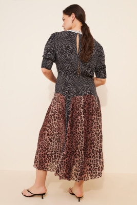 Meg Leopard Polka Dot Midi Dress | Nuuly