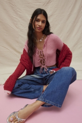 【SATIIIZ】Blion Round-Neck Cardigan Jane Bow Tie-Front Cardigan | Nuuly
