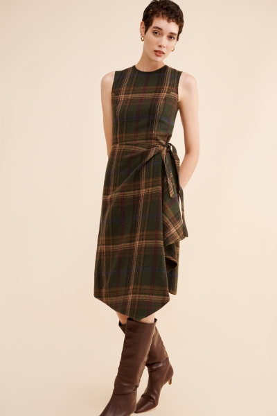 Wool Blend Sleeveless Wrap Dress | Nuuly