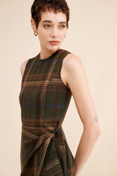 Wool Blend Sleeveless Wrap Dress | Nuuly