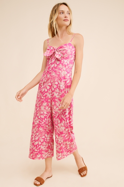 Tie Front Cropped Jumpsuit | Nuuly