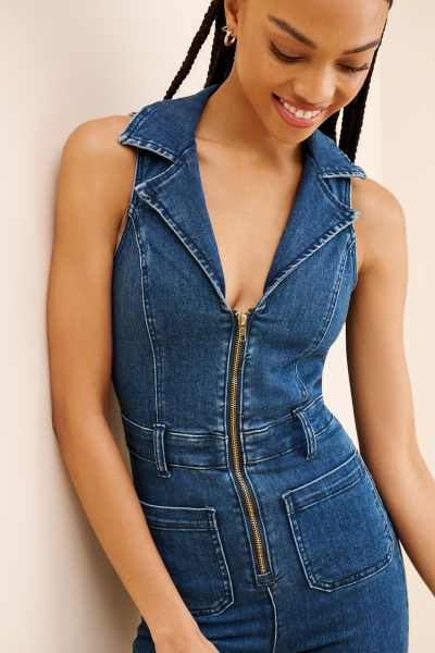 パンツ JULIUS 18SS 007JSM3 Parking Jumpsuit Jacksonville Denim Cropped Jumpsuit | Nuuly