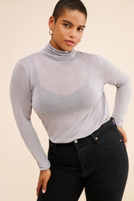 Sheer turtleneck sweater online