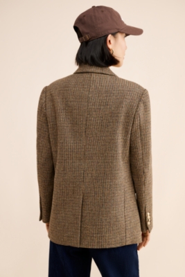 ★人気【Dunst】OVERSIZED WOOL BLAZER★ Dunst Unisex Oversized Wool Blazer in Black Check at Parc