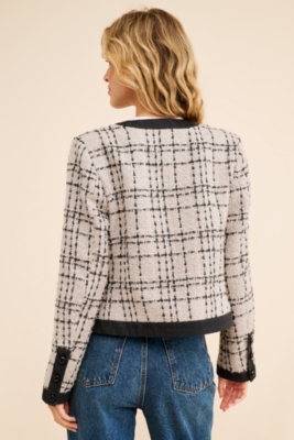 ジャケット・アウター herlipto Wool-Blend Cropped Tweed Blazer YEXPINE Women's Fall Tweed Blazer Jackets Elegant Button