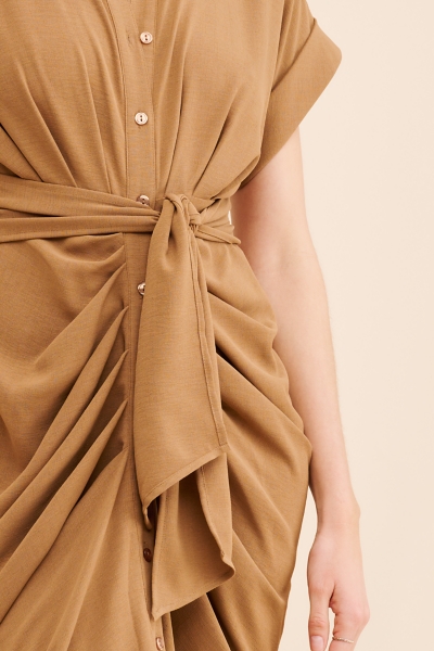 knee length dresses for ladies TORI Burgundy Structured Midi Dress main image 0