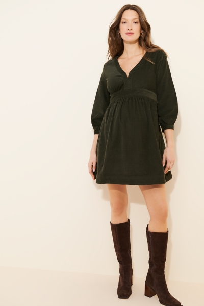 black cord mini dress Black Cord Chiara Pinafore Mini Dress