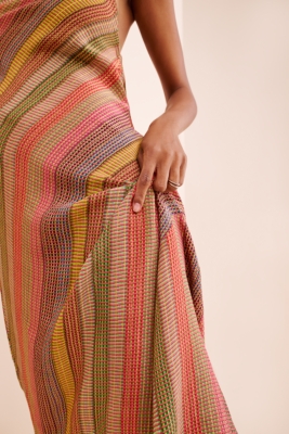 Stripe Halter Midi Dress