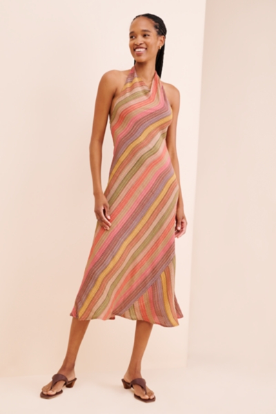 conditions apply stripe halter midi dress Stripe Halter Midi Dress
