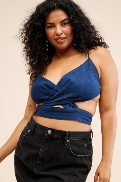 Denim Cross Top | Nuuly
