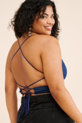 Denim Cross Top | Nuuly