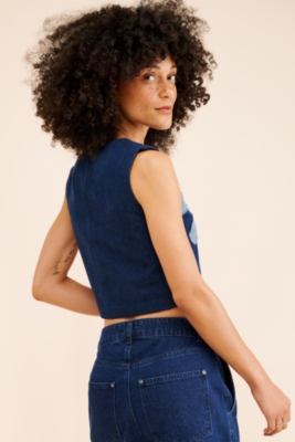 Denim Floral Tank Top | Nuuly