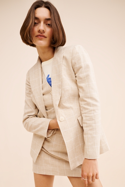 Linen Glen Plaid Blazer | Nuuly