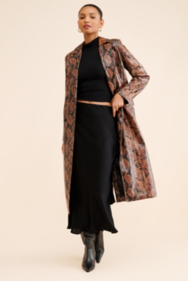 Vegan Snakeskin Trench Coat | Nuuly