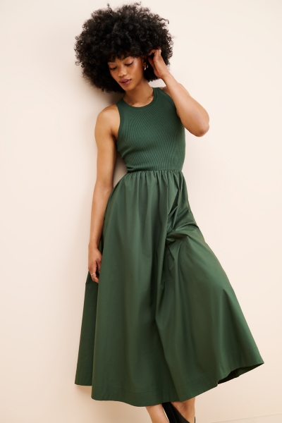 Knit Twofer Sleeveless Midi Dress | Nuuly