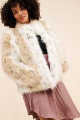 FAKE FUR NUDE COAT / BLK | FELIM