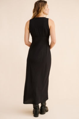 Marina Solid Slip Midi Dress