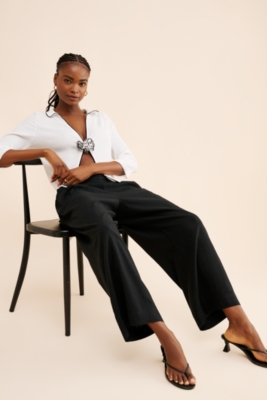 Phlannèl】Arles Wool 2 Pleated Cropped Trousers(Men's