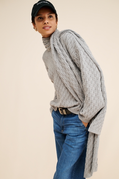 Gabriel Cable Knit Twofer Sweater | Nuuly
