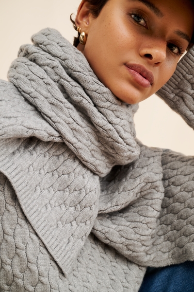Gabriel Cable Knit Twofer Sweater | Nuuly