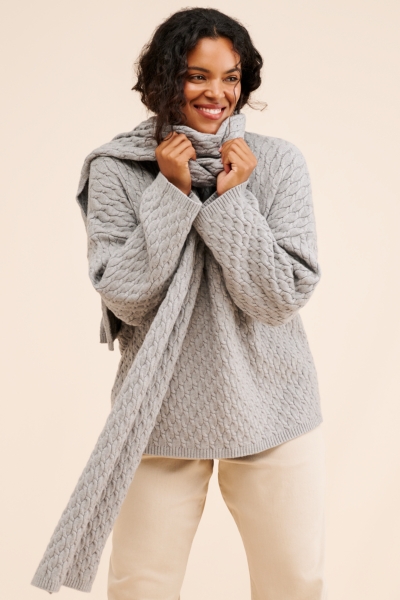 Gabriel Cable Knit Twofer Sweater | Nuuly