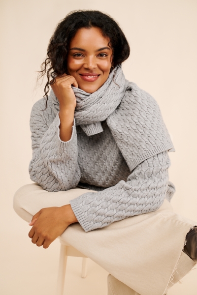 ぎゅなまとめ売り2点KAZUYUKI KUMAGAI ハリスウールニット Gabriel Cable Knit Twofer Sweater | Nuuly