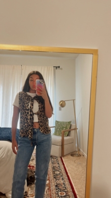 Leopard Tie Front Gilet | Nuuly