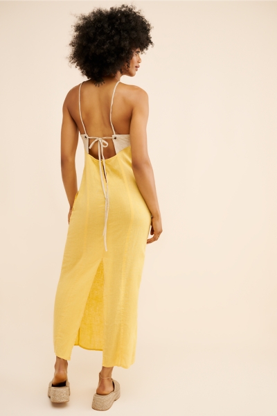 Linen Blend Column Maxi Dress | Nuuly