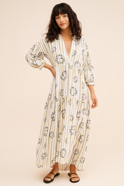 knee length dresses for ladies Taffeta Maxi Shirt Dress for Tall Women main image 0