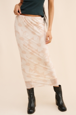 Floral Fitted Slip Midi Skirt Nuuly