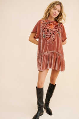 Sweet Echoes Velvet Mini Dress