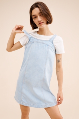 Sleeveless Denim Shift Mini Dress