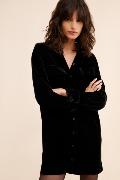 Briella Velvet Shirt Dress | Nuuly