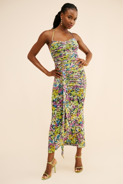 halter mesh dress Azula Halter Mesh Maxi Dress