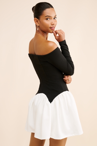 Drop Waist Off The Shoulder Mini Dress | Nuuly